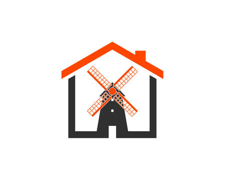 Simple house with barn wind mill inside
