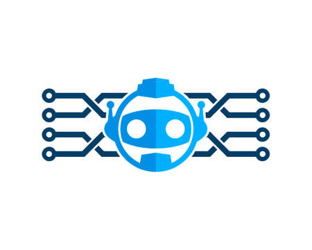 Abstract circuit technology with robotic face insideのイラスト素材