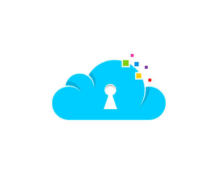 Cloud and pixel with keyhole insideのイラスト素材