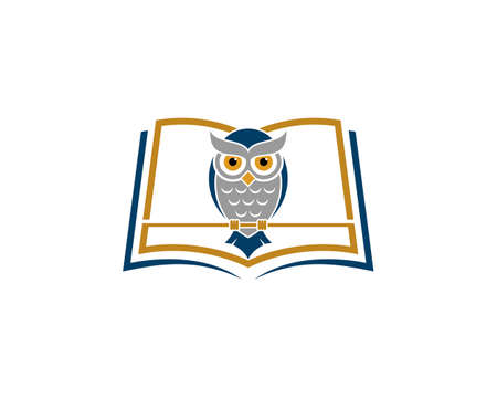 Owl inside the open bookのイラスト素材