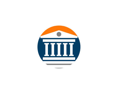 Law and firm office silhouette in the circleのイラスト素材