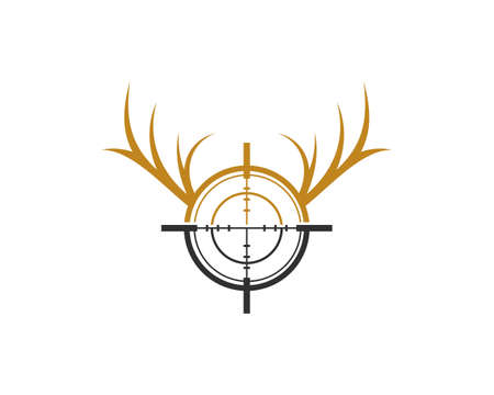 Shooting target with deer horn on topのイラスト素材