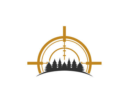 Shooting target with forest tree in the middleのイラスト素材