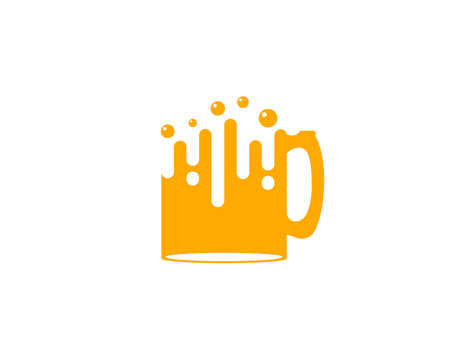 Frothy Beer glass vector illustrationのイラスト素材