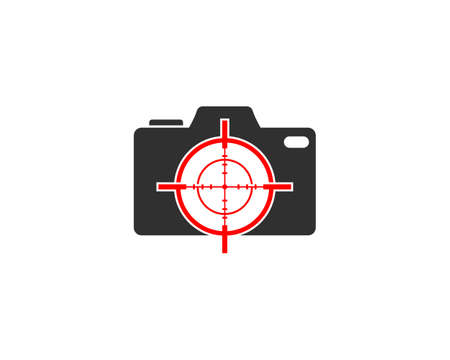 Camera with shooting target in the middleのイラスト素材