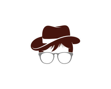 Detective hat with eyeglasses illustrationのイラスト素材