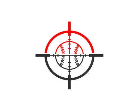 Sniper target with baseball ball in the middleのイラスト素材