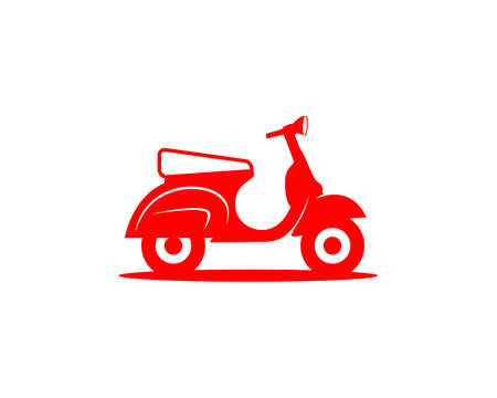 Red scooter vector illustrationのイラスト素材