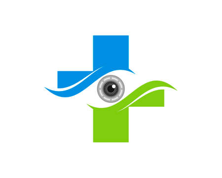Healthy cross symbol with eye care insideのイラスト素材