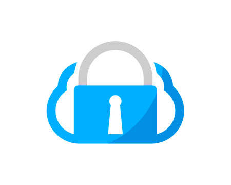 Simple cloud with safety padlock insideのイラスト素材