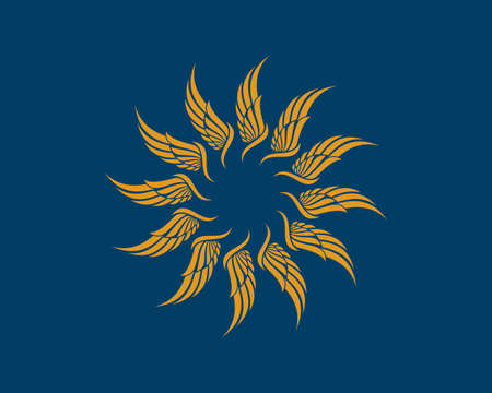 Abstract spread wings with circular effectsのイラスト素材