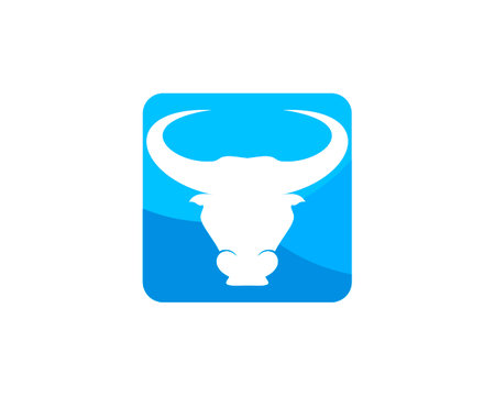 Rectangle shape with bull head insideのイラスト素材