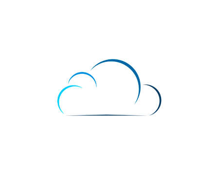 Cloud with blue crescent curveのイラスト素材