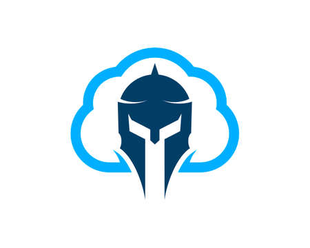 Simple cloud with spartan helmet insideのイラスト素材