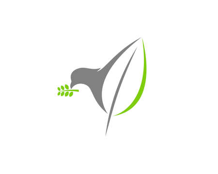 Flying bird with nature leaf wingsのイラスト素材