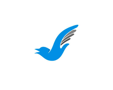 Combination flying bird with human hand shapeのイラスト素材