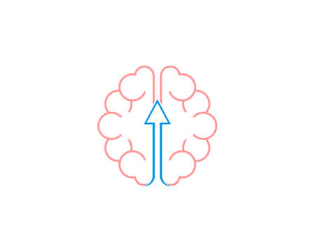 Brain line with arrow up in the middle