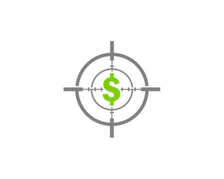 Sniper target with dollar symbol in the middleのイラスト素材
