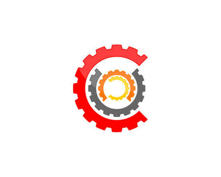 Gear wheel with different colors vector logoのイラスト素材