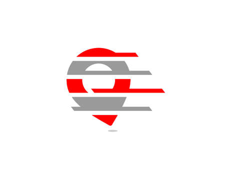 Point location in red and gray stripesのイラスト素材