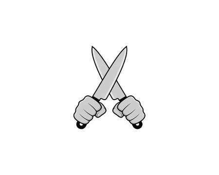 Hands holding knife vector illustrationのイラスト素材