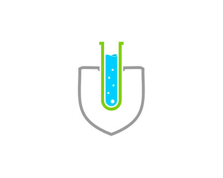 Spade line with laboratory test tube in the middleのイラスト素材