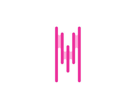 Music sound wave forming M Letterのイラスト素材