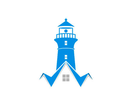Real estate house with lighthouse on the topのイラスト素材