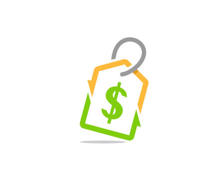 Price tag with upside down arrow connection logoのイラスト素材