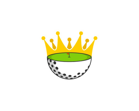 Slice of golf ball with crown behindのイラスト素材