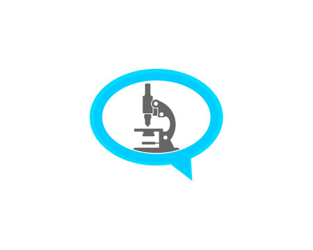 Microscope inside the bubble chat logoのイラスト素材