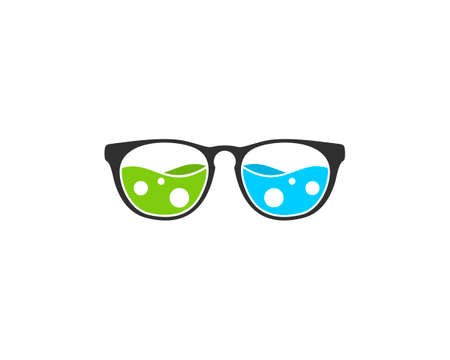 Eyeglasses with laboratory liquid insideのイラスト素材