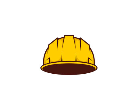 Worker safety helmet illustration logoのイラスト素材