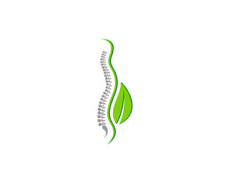 Back spine with green leaf besideのイラスト素材