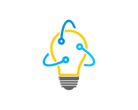 Electrical bulb with atom symbolのイラスト素材
