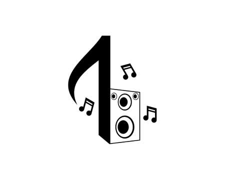 Combination music note with speakerのイラスト素材