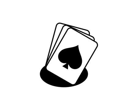 Ace poker card out of the hole illustration logoのイラスト素材