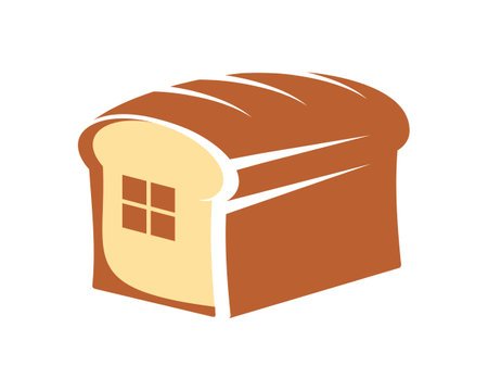 Bread shape with windows insideのイラスト素材