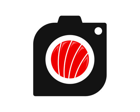 Camera with sushi lens insideのイラスト素材