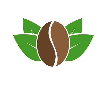Leaves with coffee bean insideのイラスト素材
