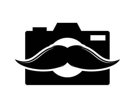 Camera shape with mustache insideのイラスト素材