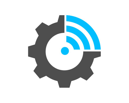 Gear with network symbol insideのイラスト素材