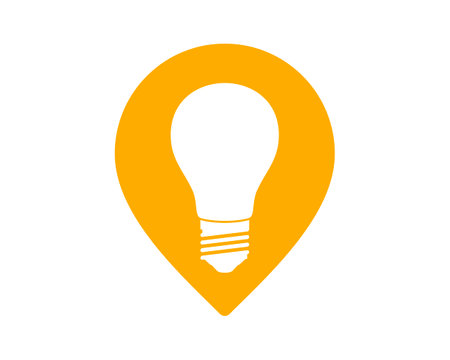 Location pin with bulb insideのイラスト素材
