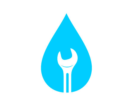 Water drop with wrench insideのイラスト素材