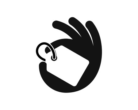 Hand with label price insideのイラスト素材