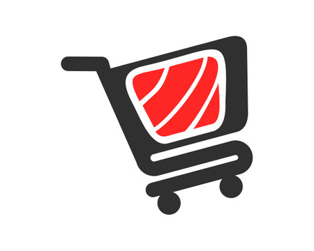 Trolly shape with sushi insideのイラスト素材