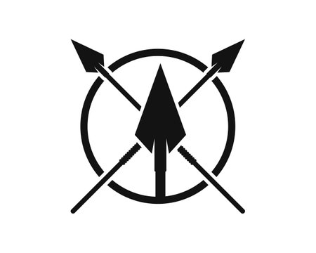 Circle with three spear insideのイラスト素材