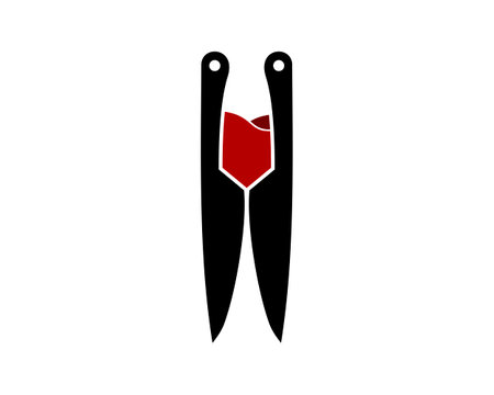 Two knife with syrup insideのイラスト素材