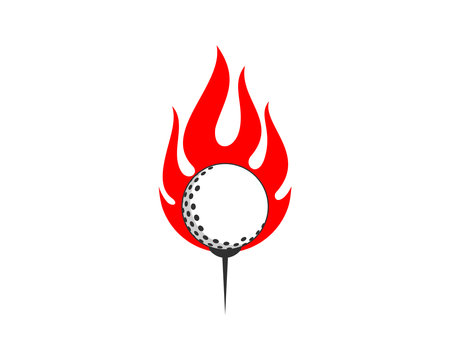 Fire with golf ball insideのイラスト素材