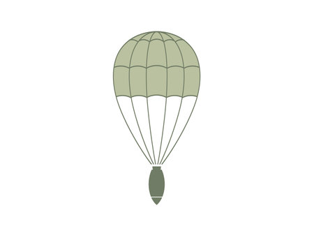 Military parachute with boom aboveのイラスト素材